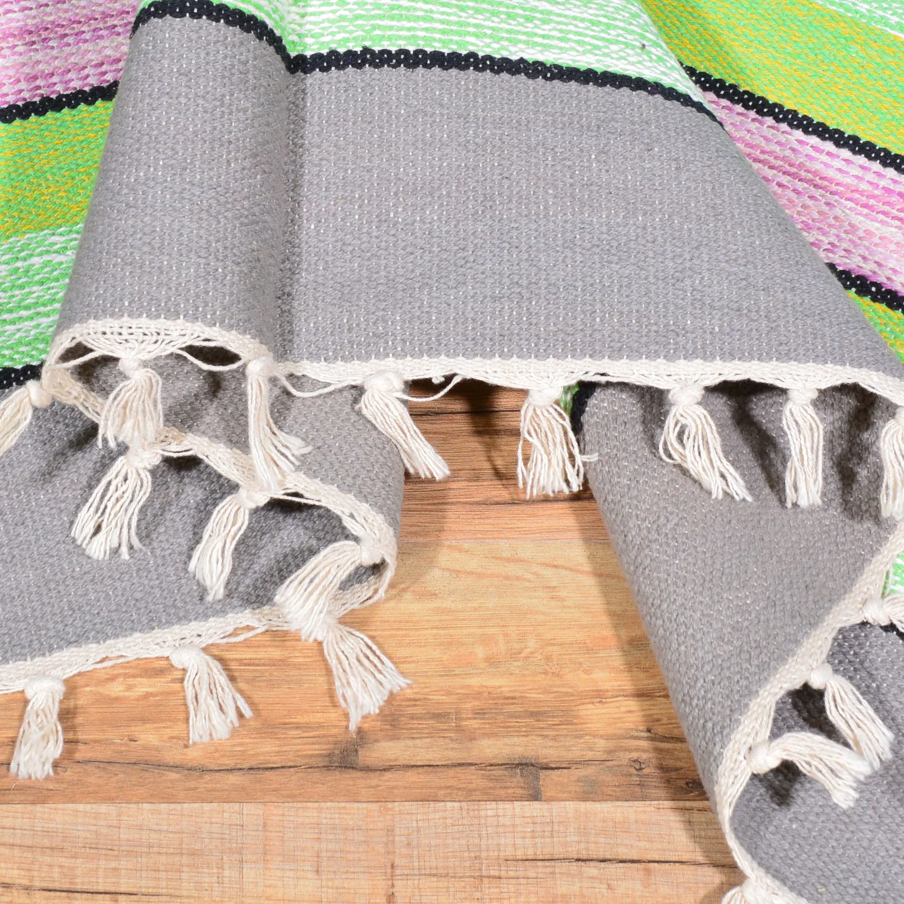 Hand-Woven Striped Design Handmade Cotton Rug (Size 3.10 X 6.0) Brrsf-963