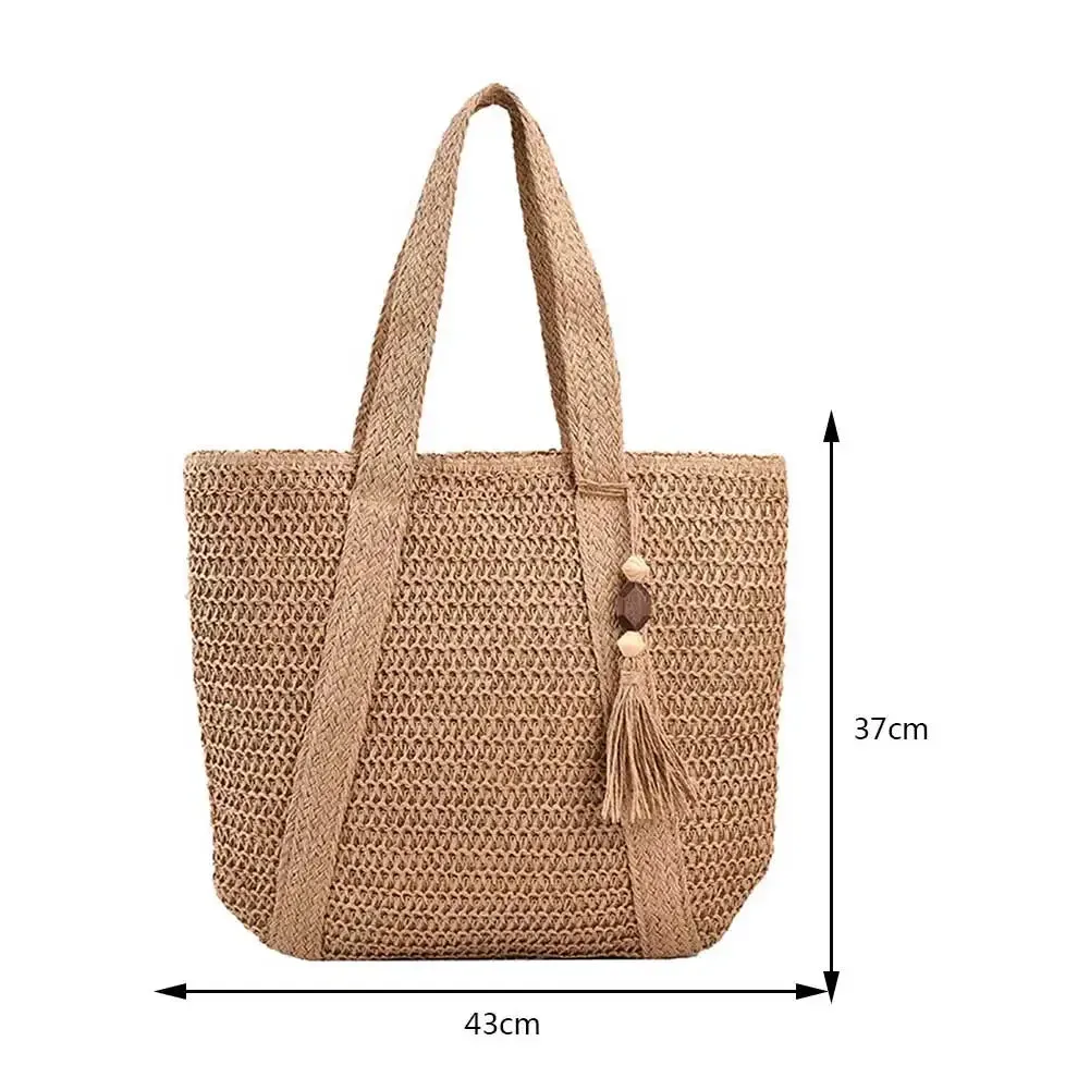 Hand-Woven Summer Totes Bag with Tassel