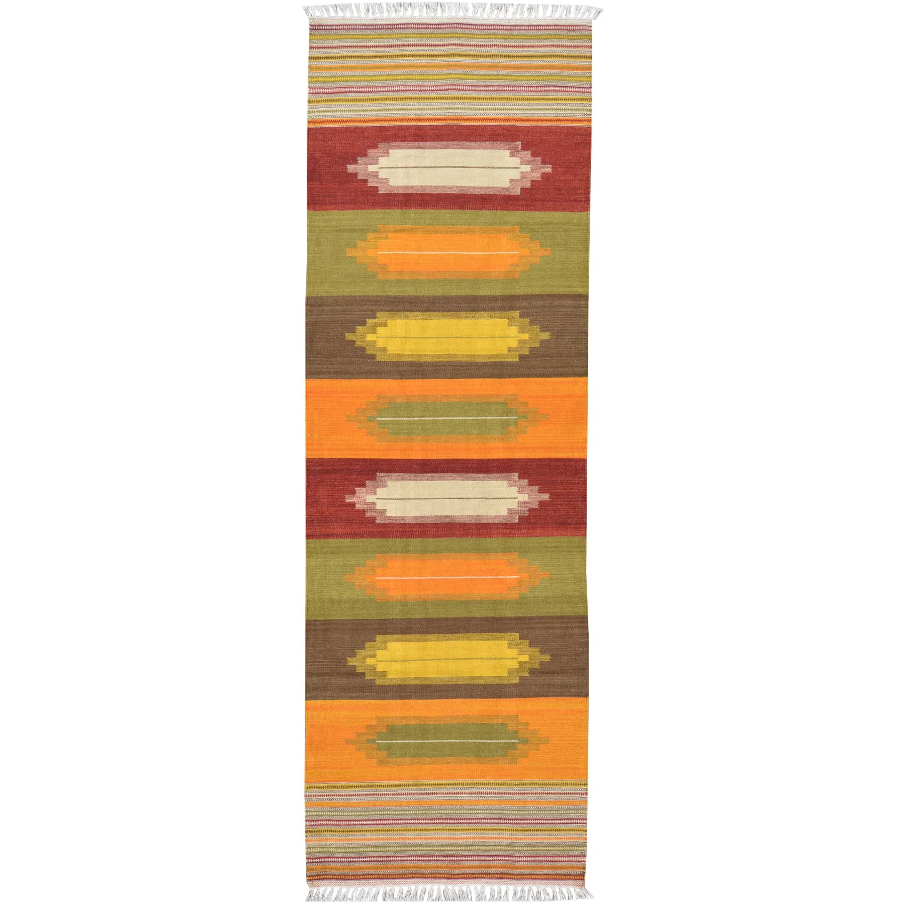 Hand-Woven Tribal geometric Design Handmade 100% Wool (Size 2.8 X 8.0) Brral-5058