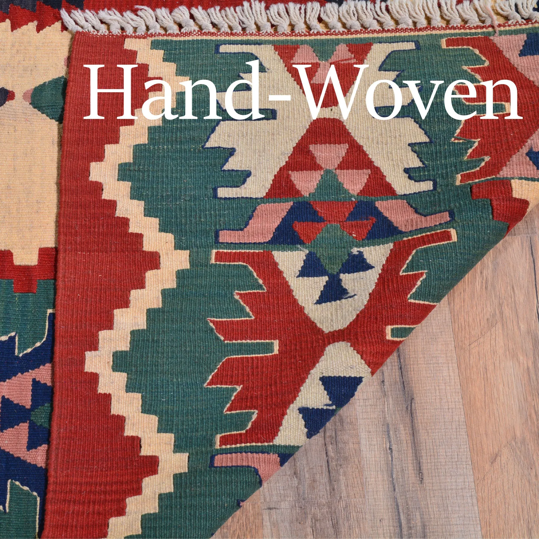 Hand-Woven Turkish Flatweave Reversible Kilim Wool Rug (Size 8.4 X 10.3) Cwrsf-1659