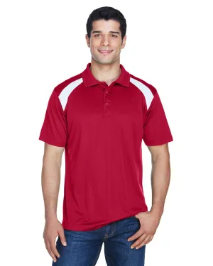 Harriton Polytech Colorblock Polo Shirt | Red/ White