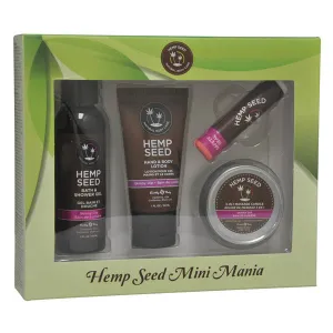 Hemp Seed Mini Mania  -  Skinny Dip (Vanilla & Fairy Floss) Scented Lotion Kit  -  4 Piece Set
