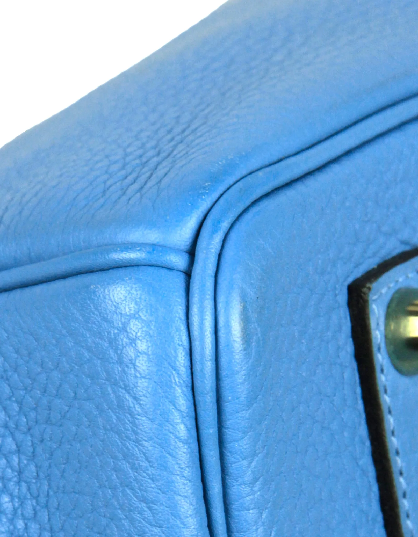 Hermes Blue Paradis Clemence Leather 35cm Birkin GHW