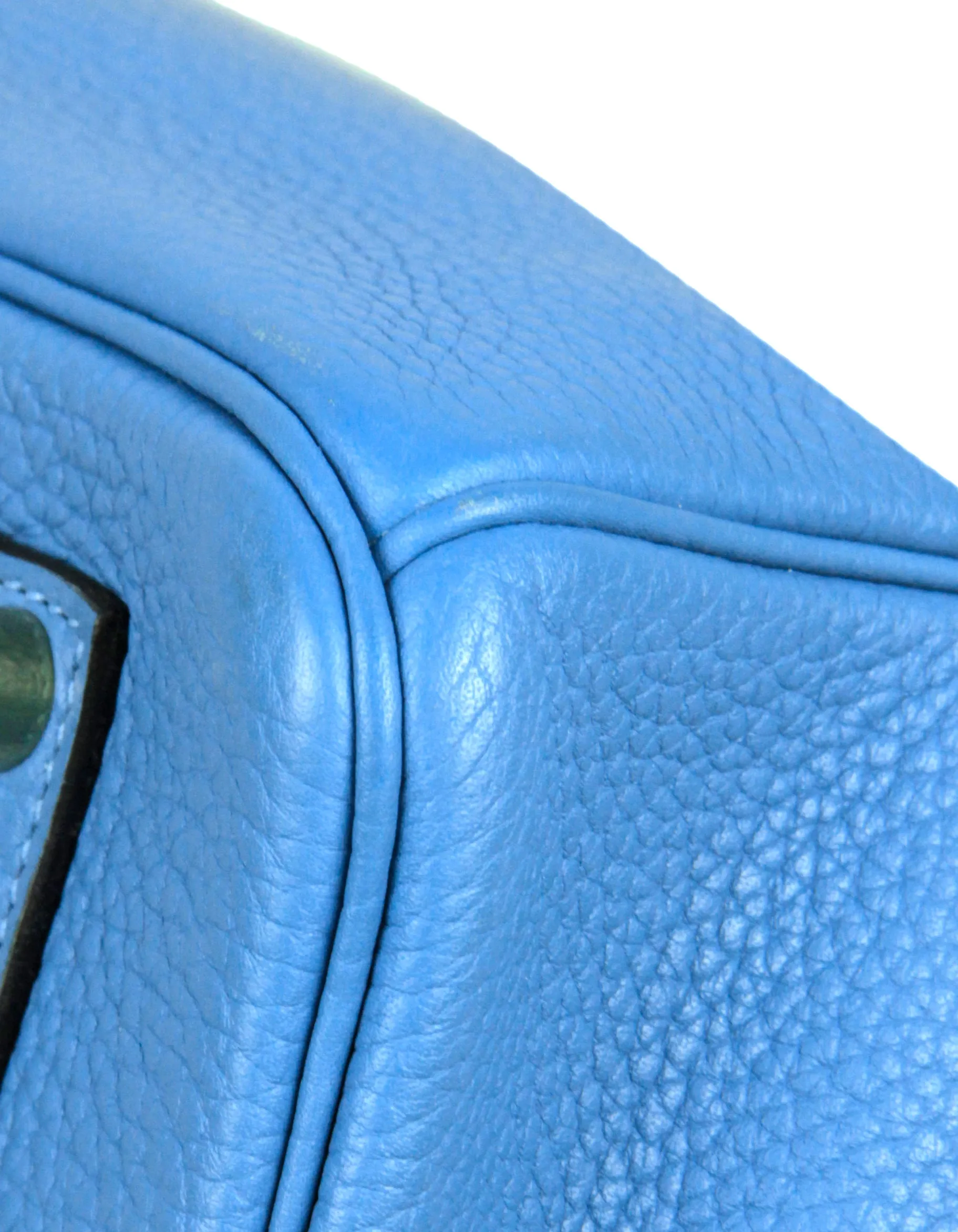 Hermes Blue Paradis Clemence Leather 35cm Birkin GHW