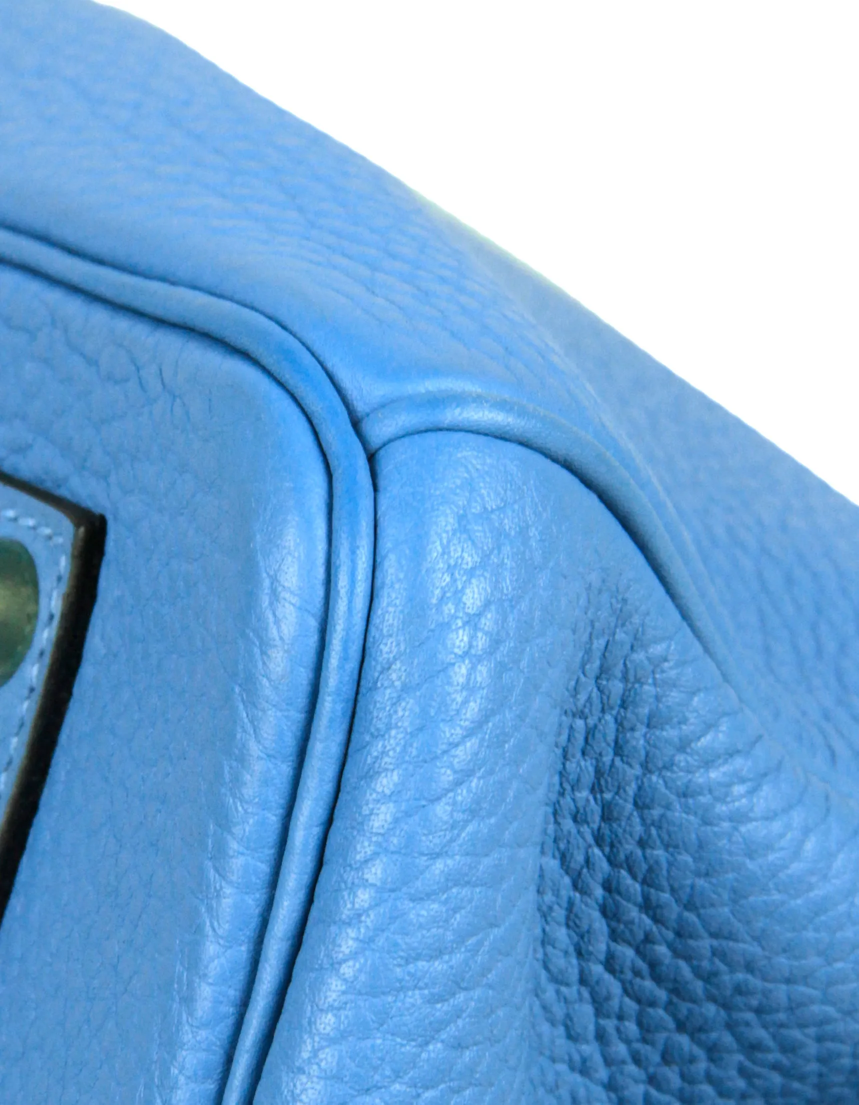 Hermes Blue Paradis Clemence Leather 35cm Birkin GHW