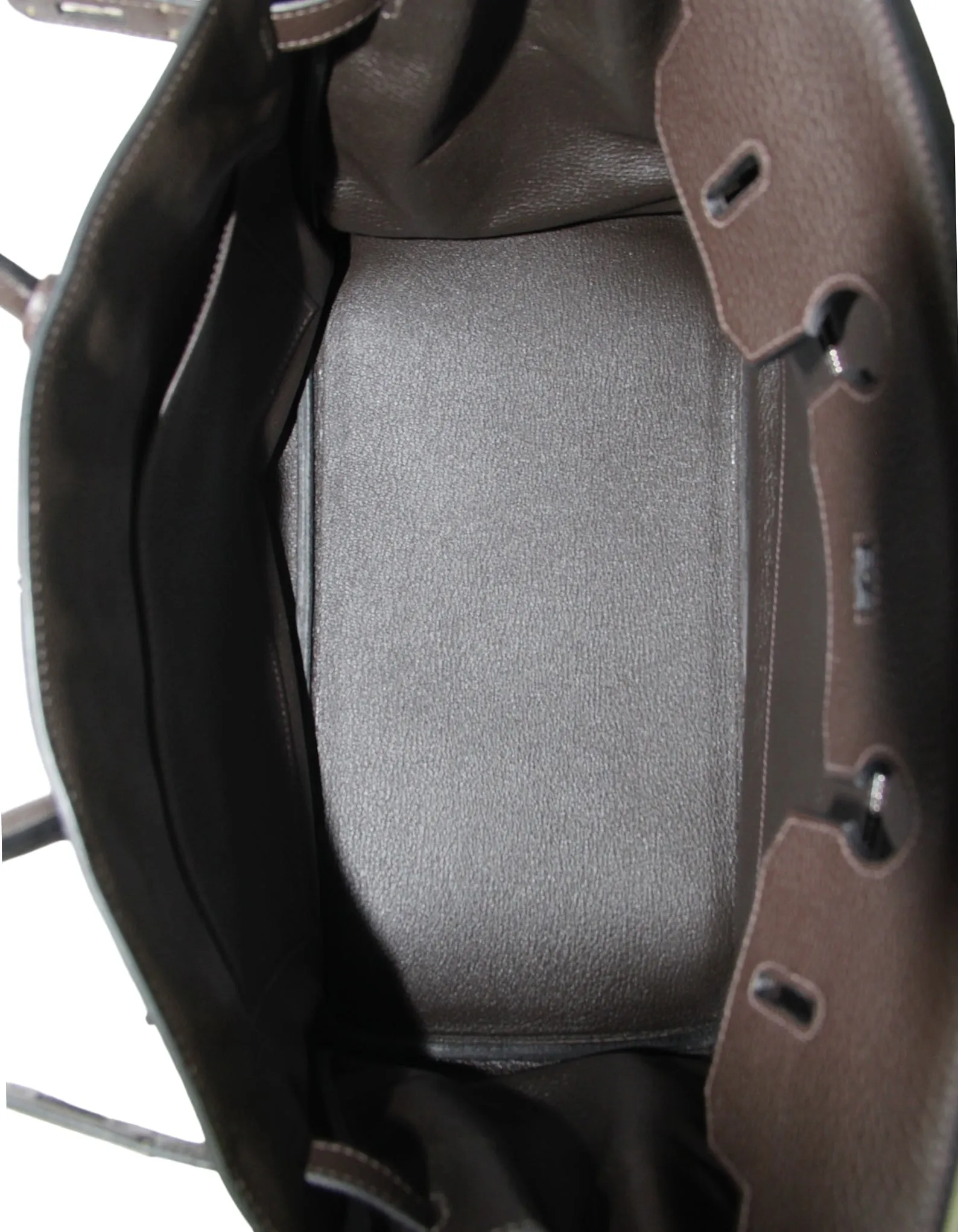 Hermes Chocolate Brown Clemence Leather 35cm Birkin Bag