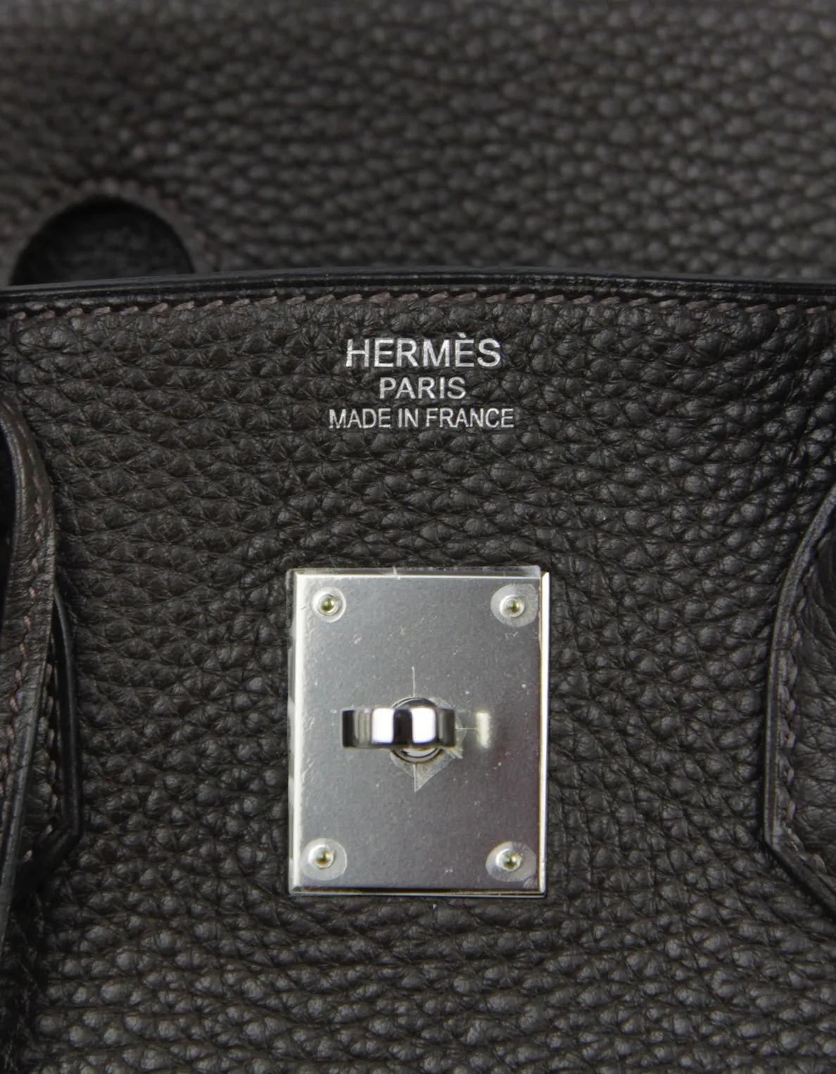 Hermes Chocolate Brown Clemence Leather 35cm Birkin Bag