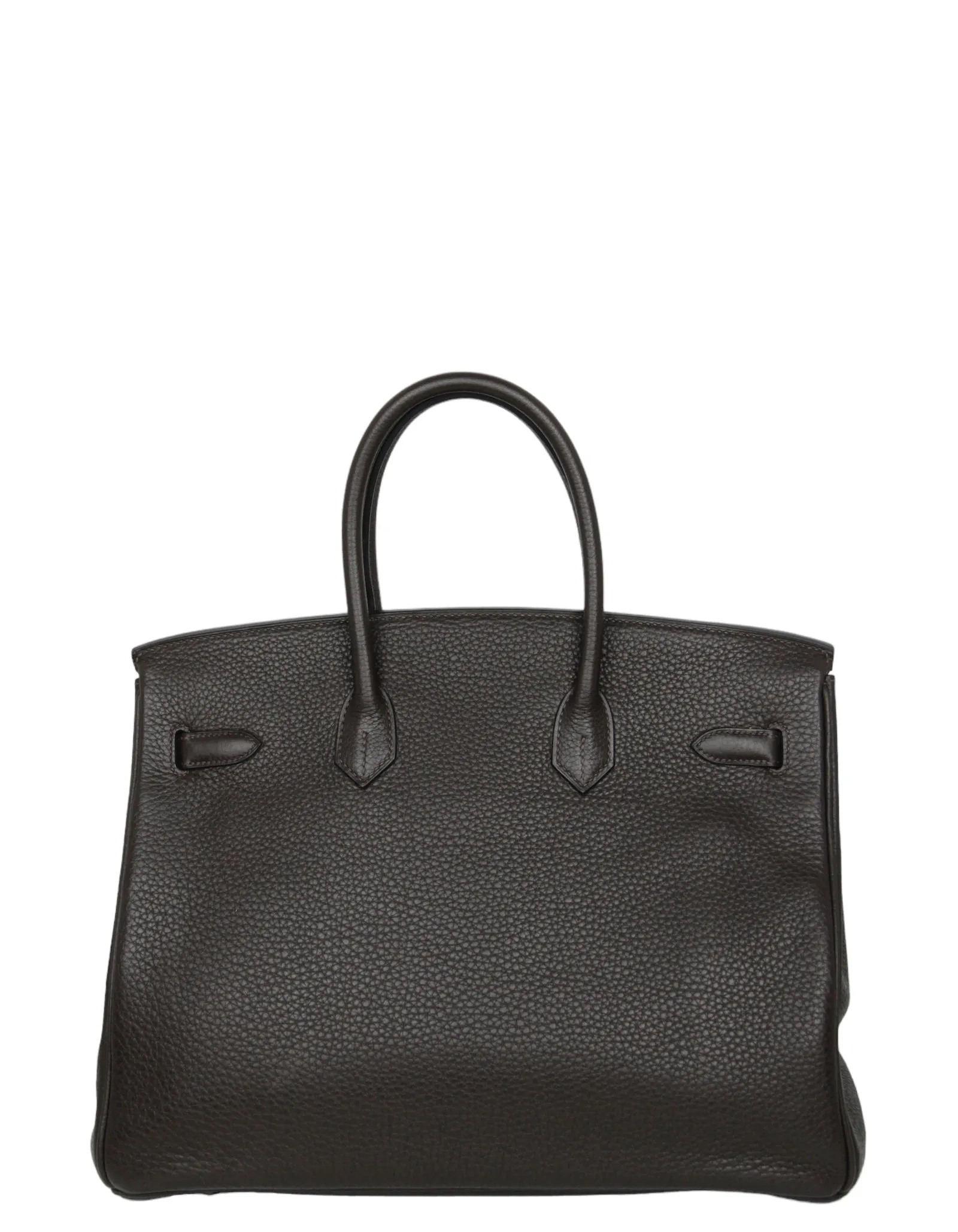 Hermes Chocolate Brown Clemence Leather 35cm Birkin Bag