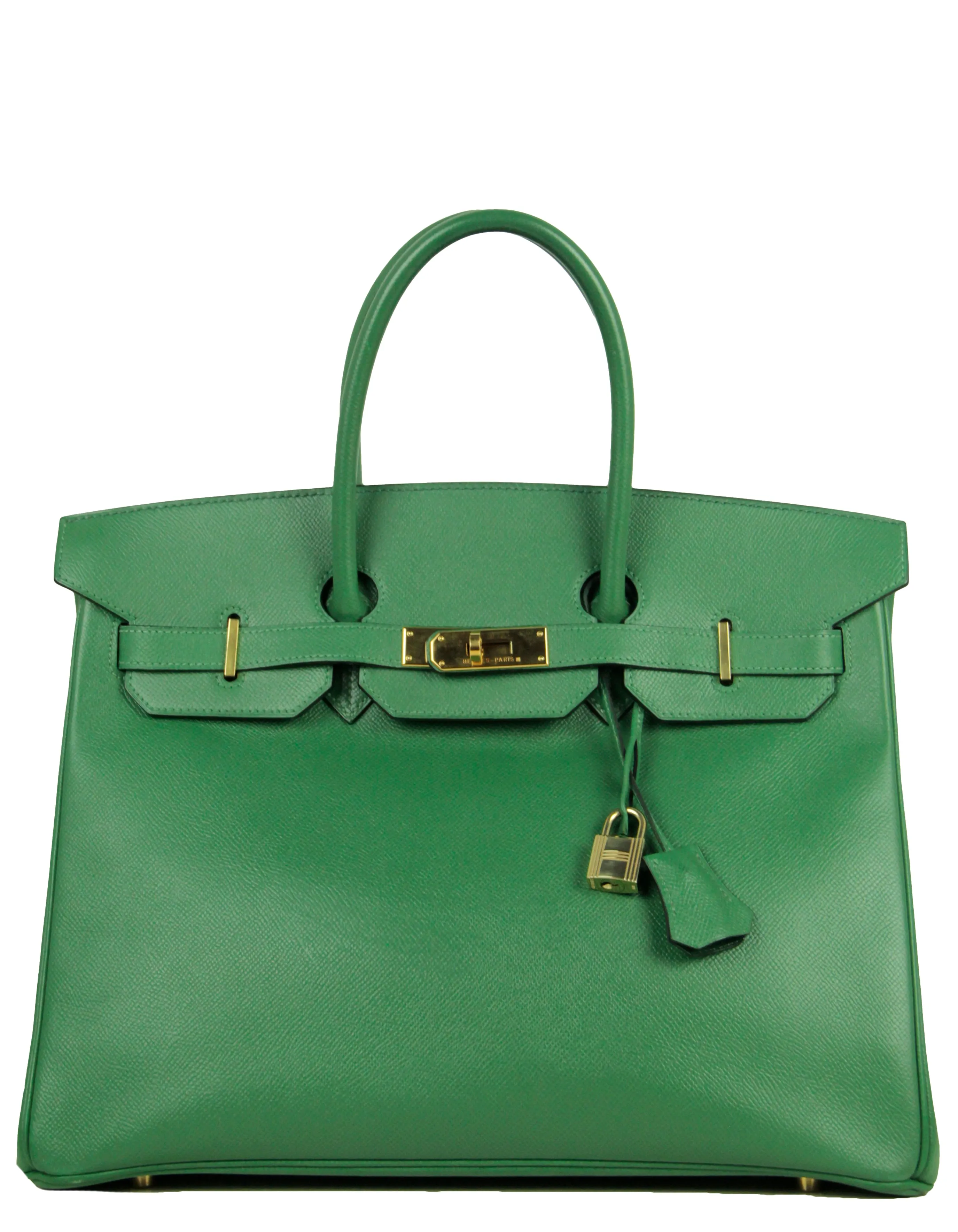 Hermes Green Epsom Leather 35cm Birkin Bag GHW