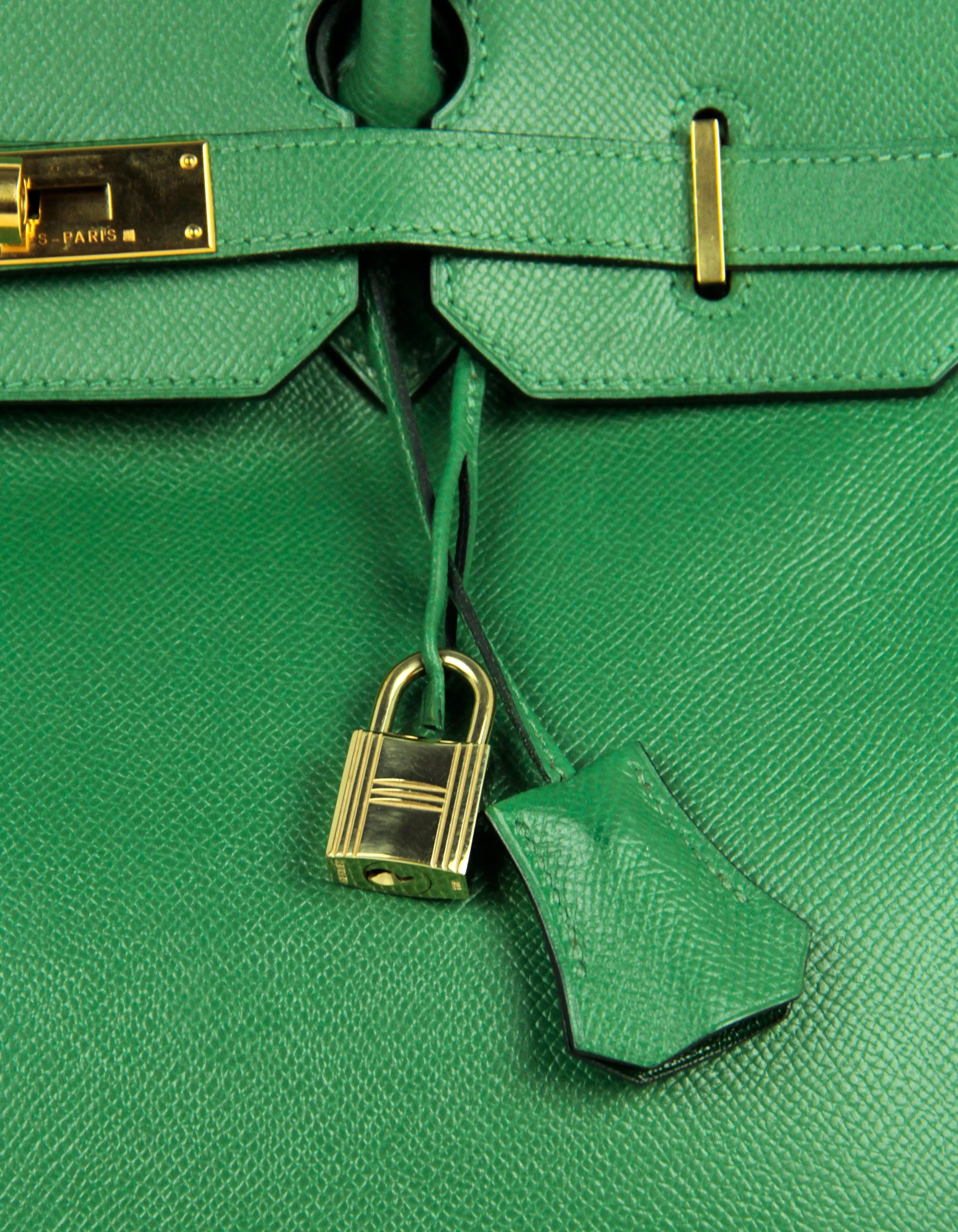 Hermes Green Epsom Leather 35cm Birkin Bag GHW