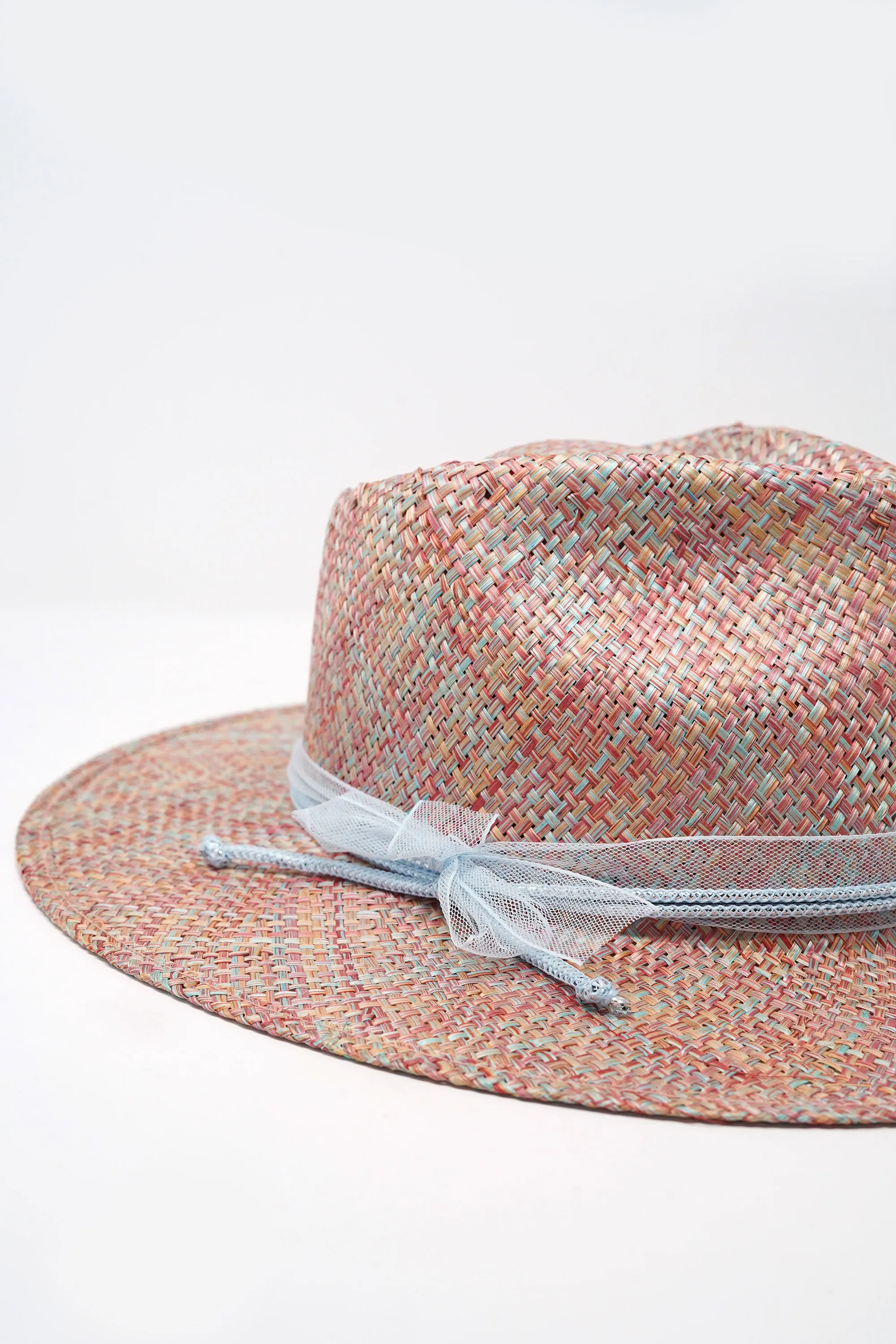Hester Woven Straw Pink Hat