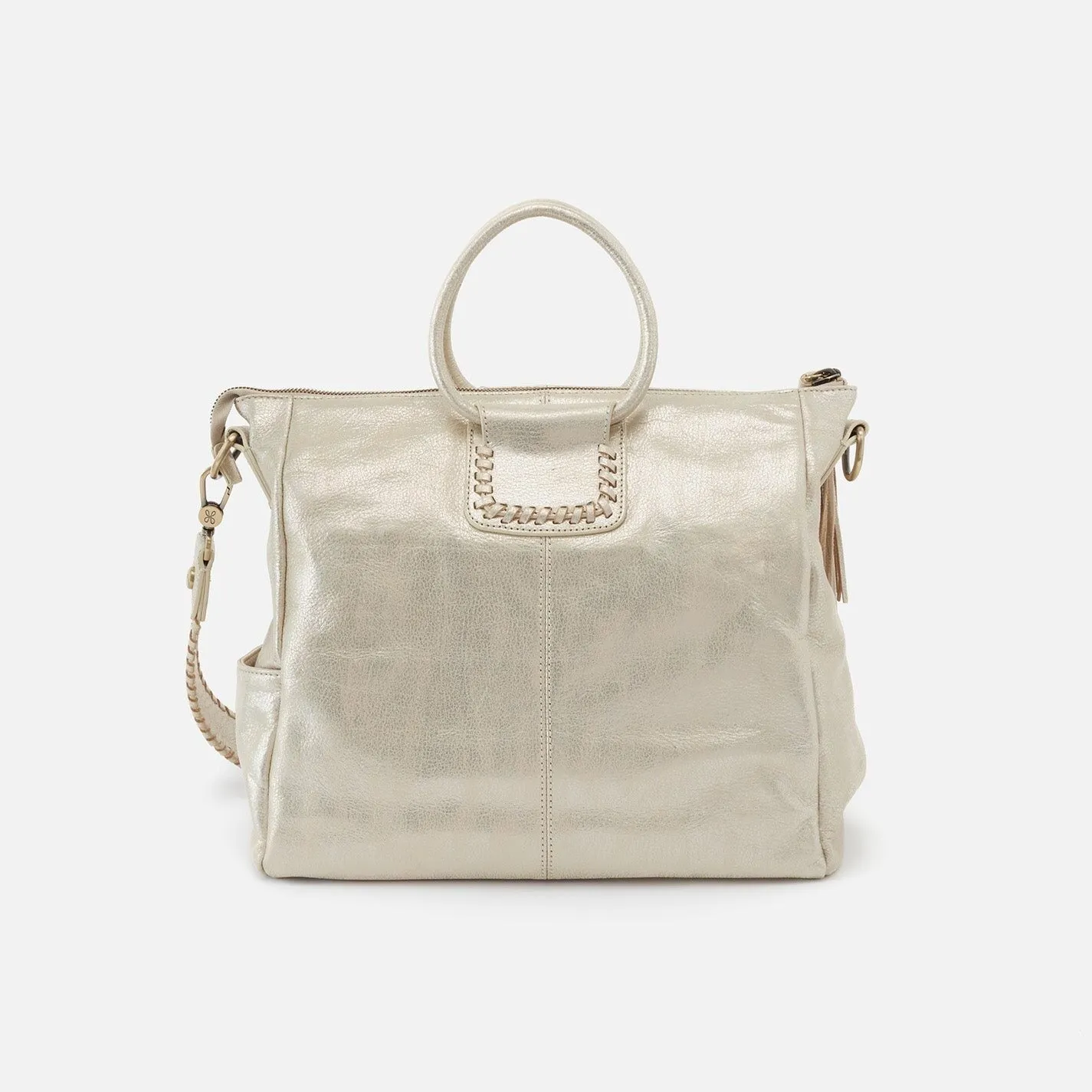 Hobo Sheila Handbag - Pearled Silver