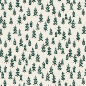 Holiday Classics Fir Trees in Silver Metallic by Rifle Paper Co