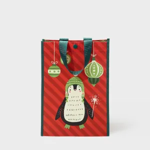 Holiday Penguin | Medium | Reusable Gift Bag   QR Greeting Card