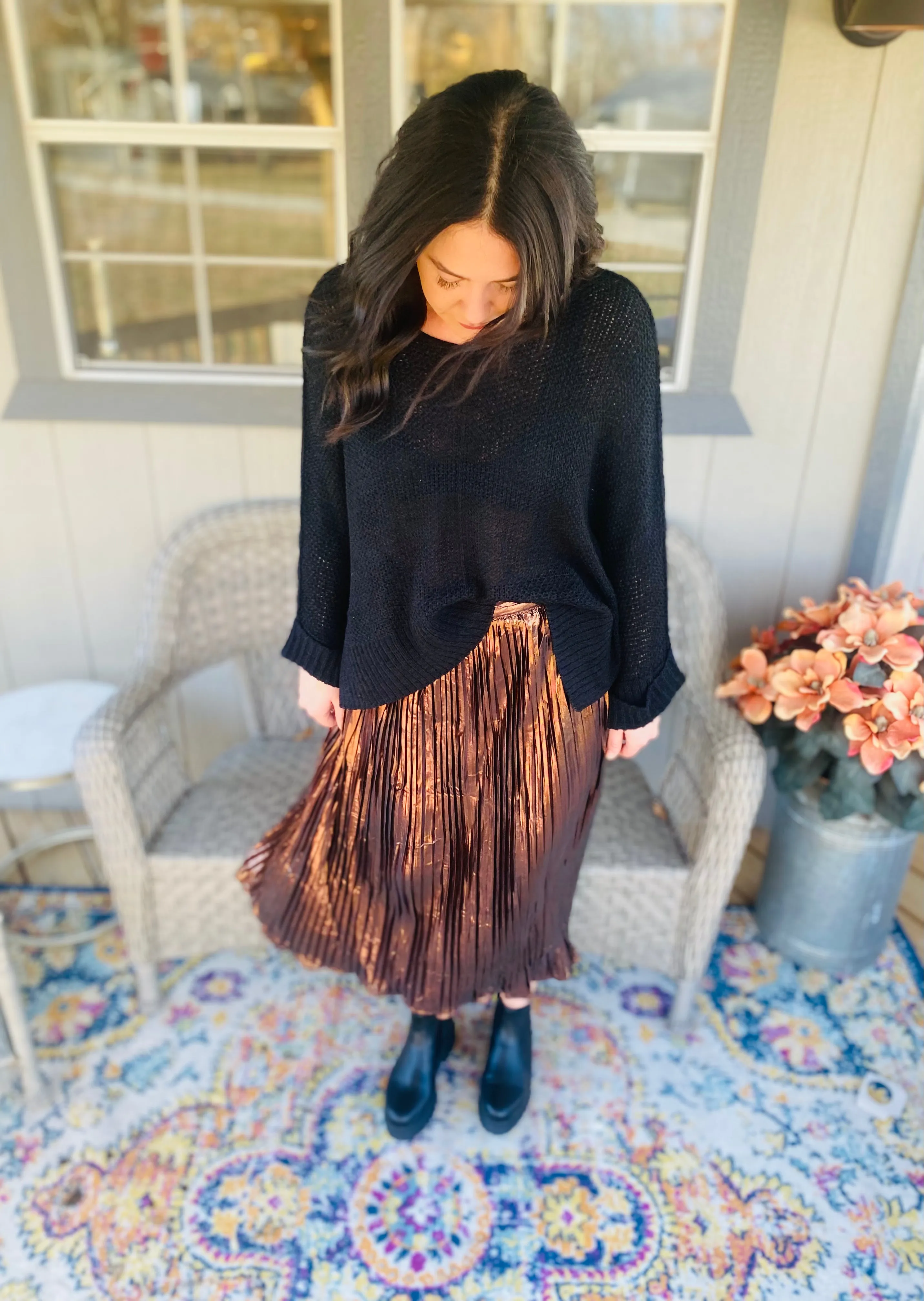 Holiday Pleated Skirt