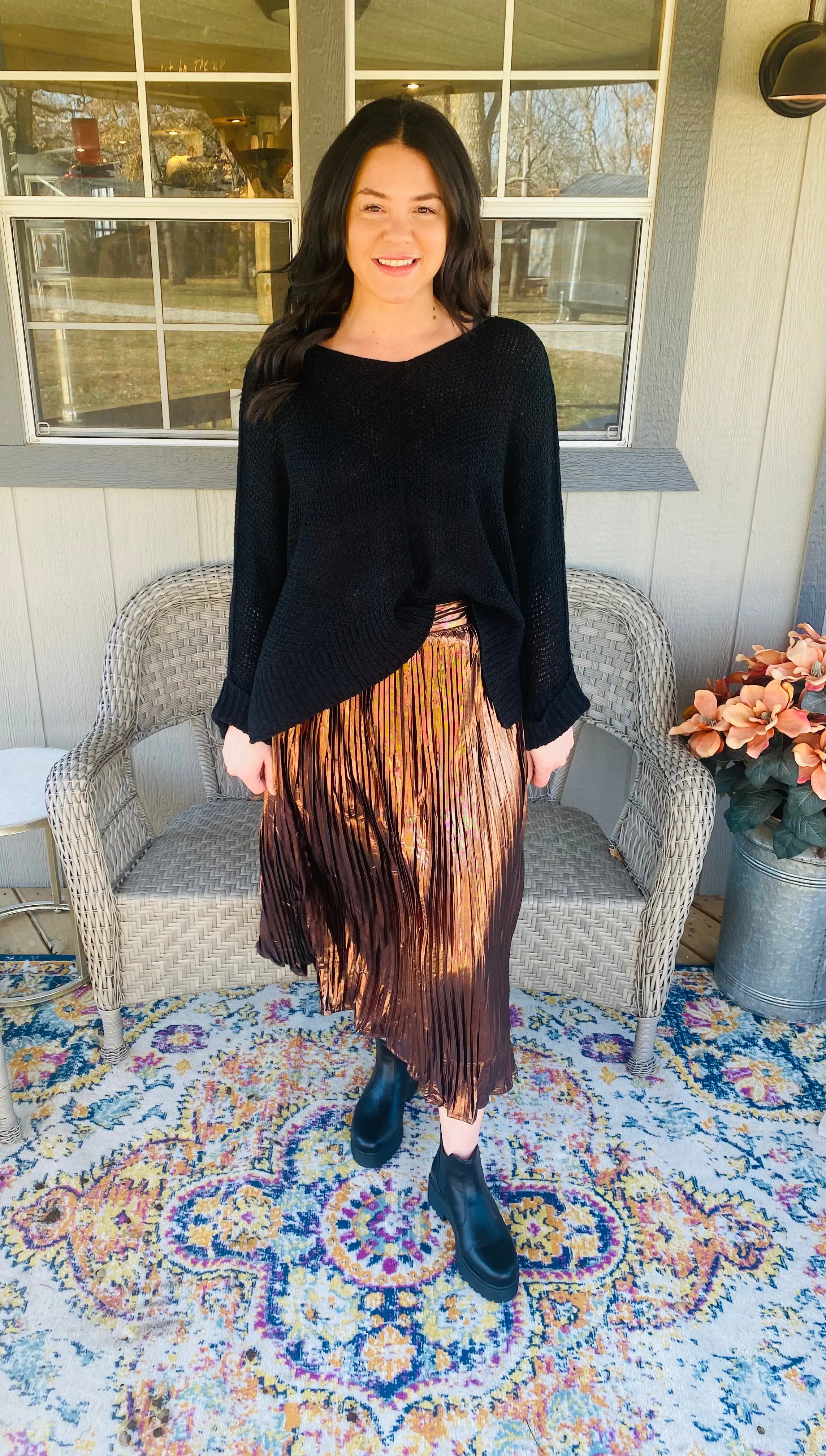 Holiday Pleated Skirt