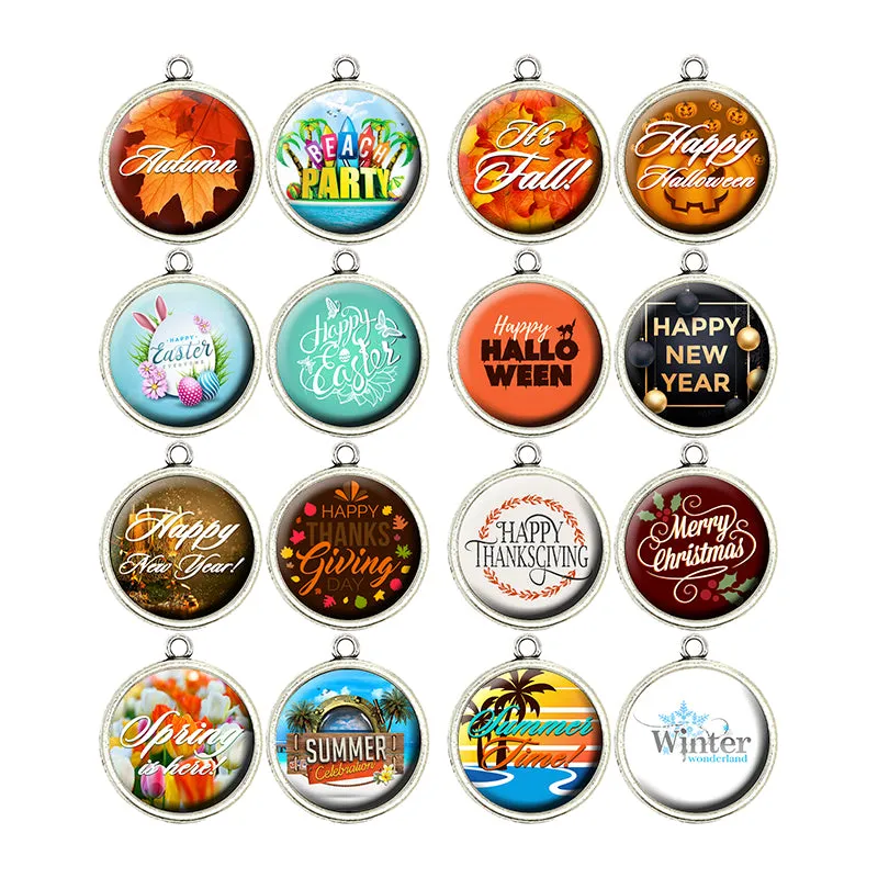 Holiday Season Cabochon Charms
