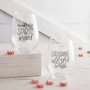 Holiday Stemless Wineglass