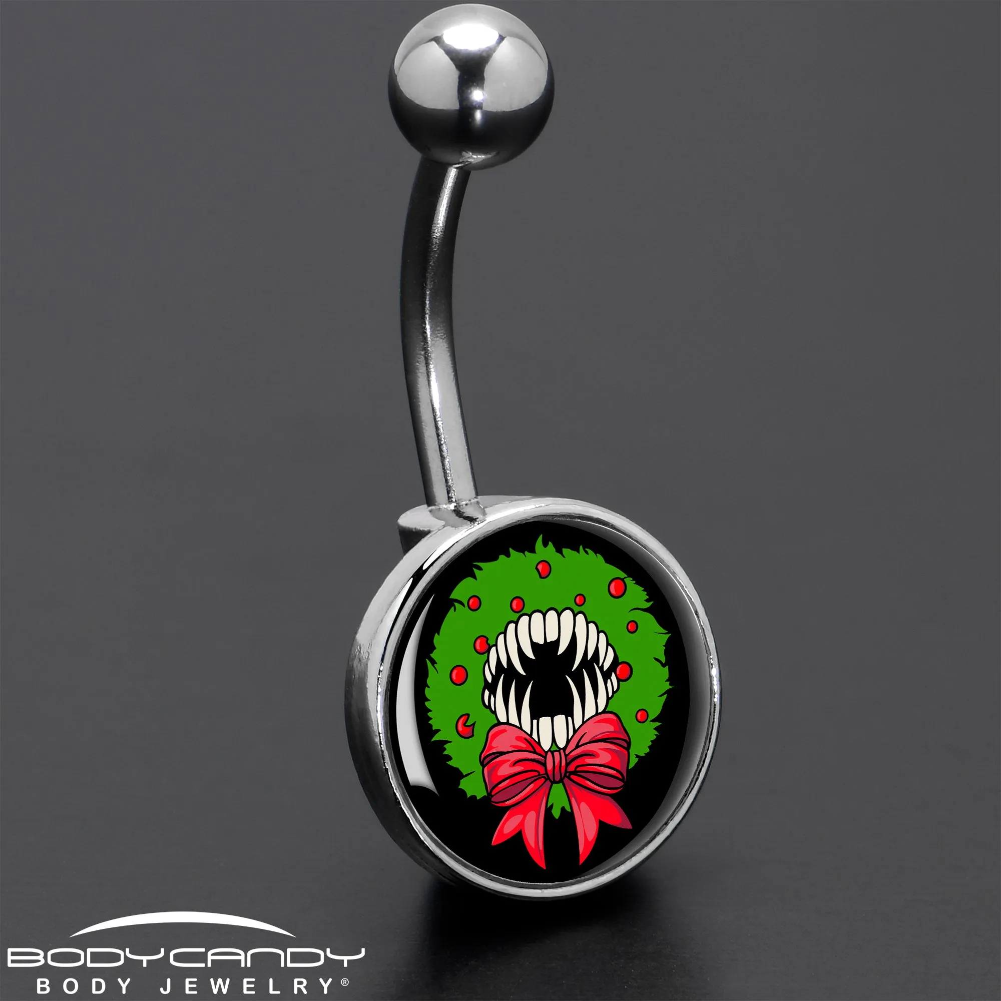 Holiday Vampire Wreath Belly Ring