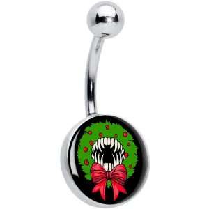 Holiday Vampire Wreath Belly Ring