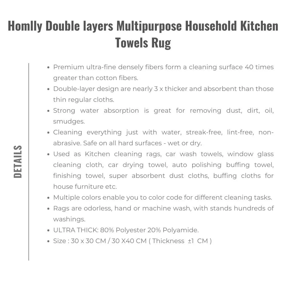 Homlly Double layers Multipurpose Household Kitchen Towels Rug