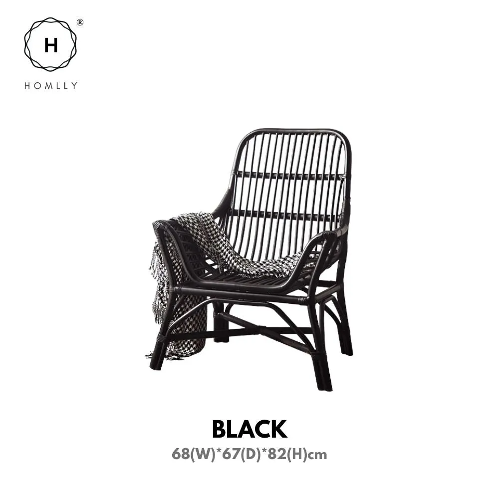 Homlly Howard Outdoor Hand Woven Natural Rattan Cane Chair