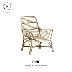 Homlly Howard Outdoor Hand Woven Natural Rattan Cane Chair
