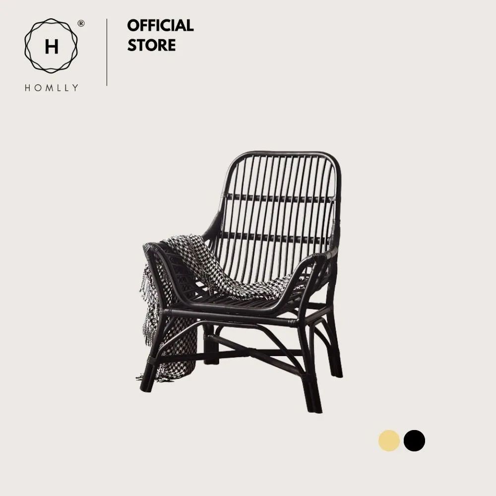 Homlly Howard Outdoor Hand Woven Natural Rattan Cane Chair