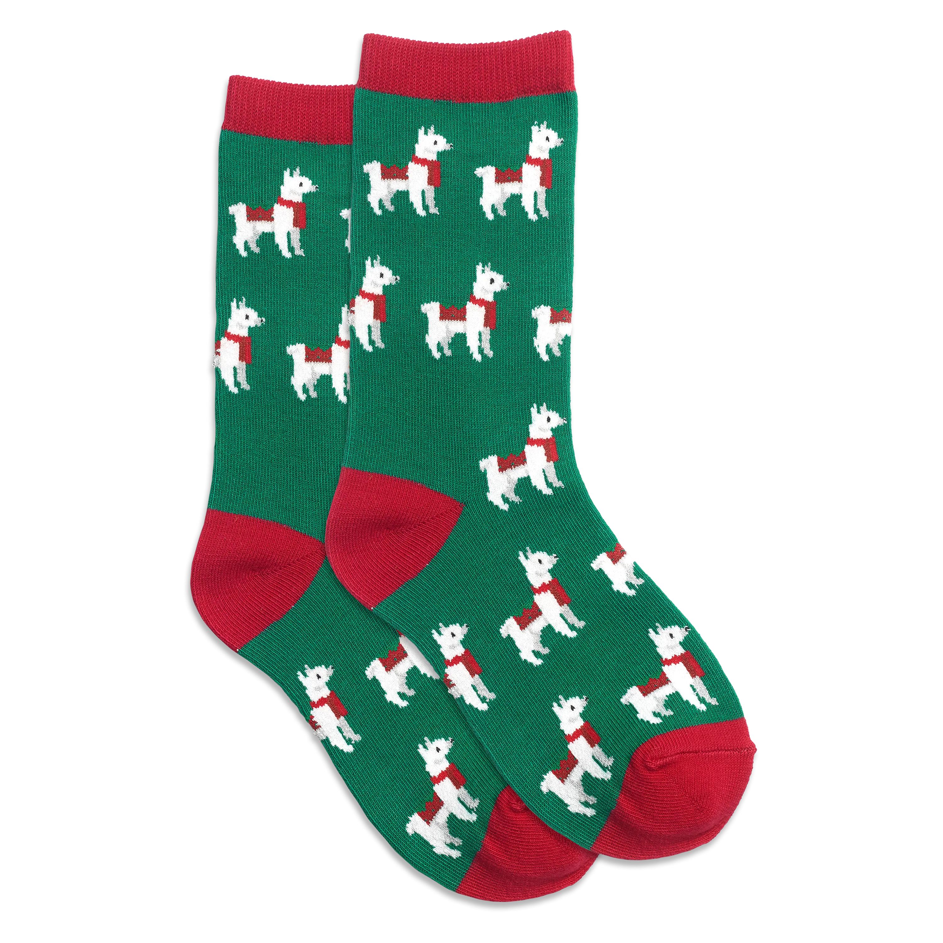 HOTSOX Kid's Holiday Llama Crew Socks