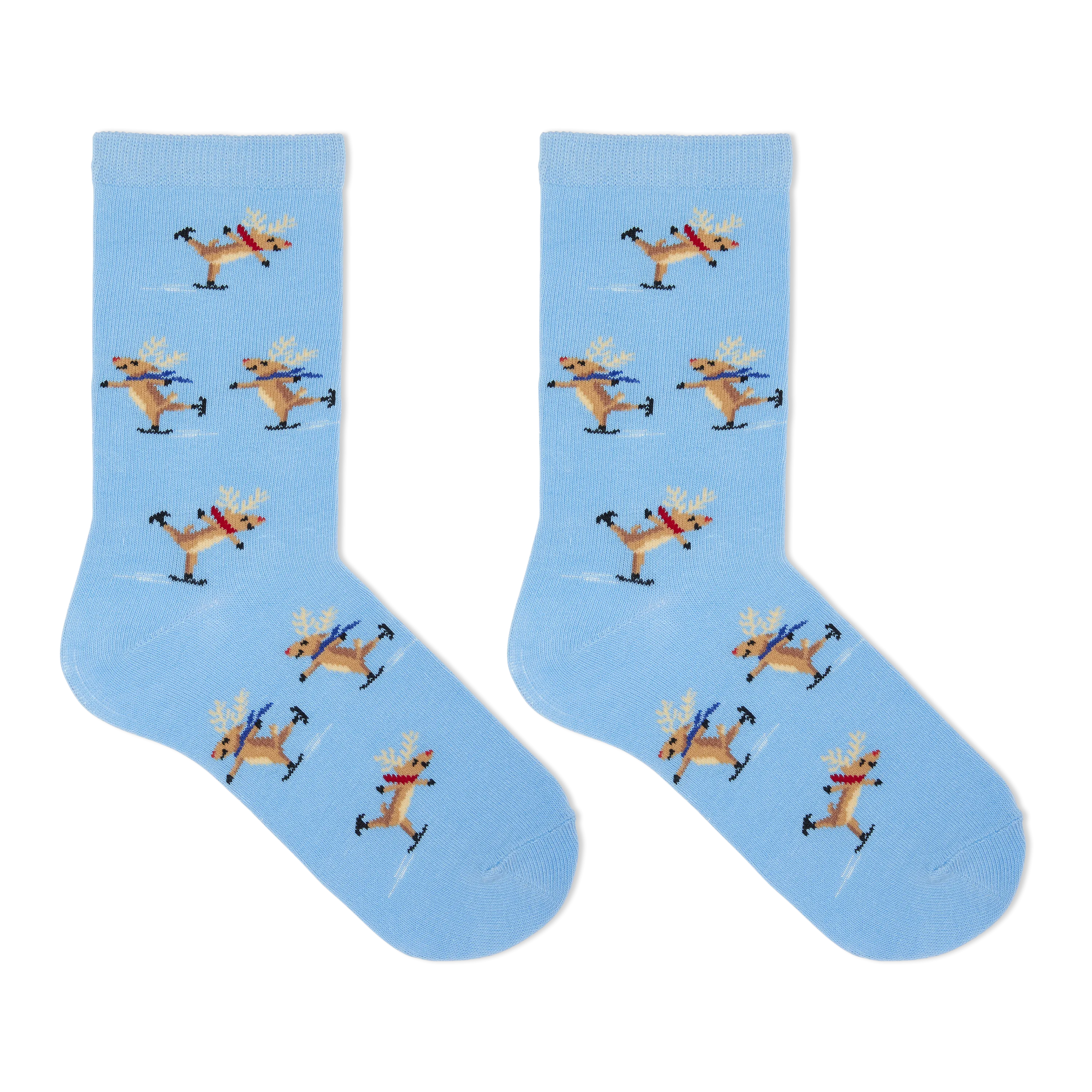 HOTSOX Kid's Skating Reindeer Crew Socks