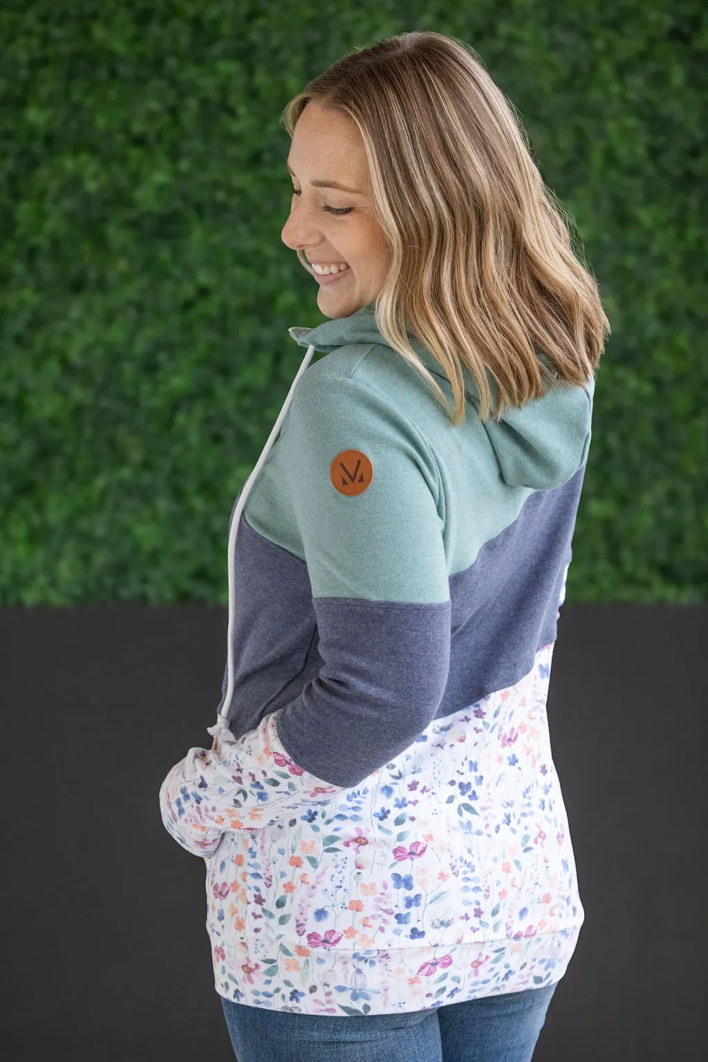 IN STOCK Colorblock Fullzip - Sage, Navy, Floral Paradise