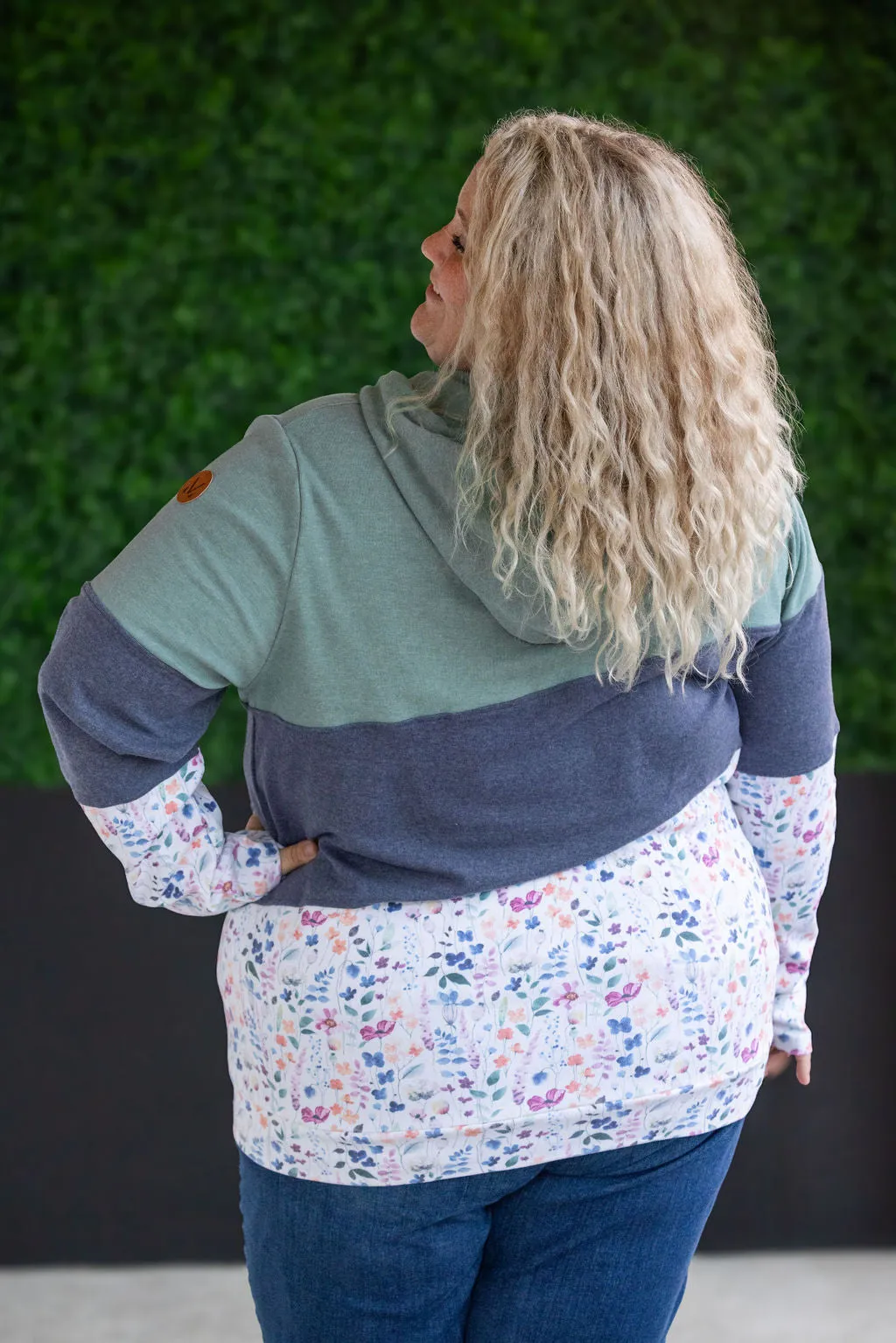 IN STOCK Colorblock Fullzip - Sage, Navy, Floral Paradise