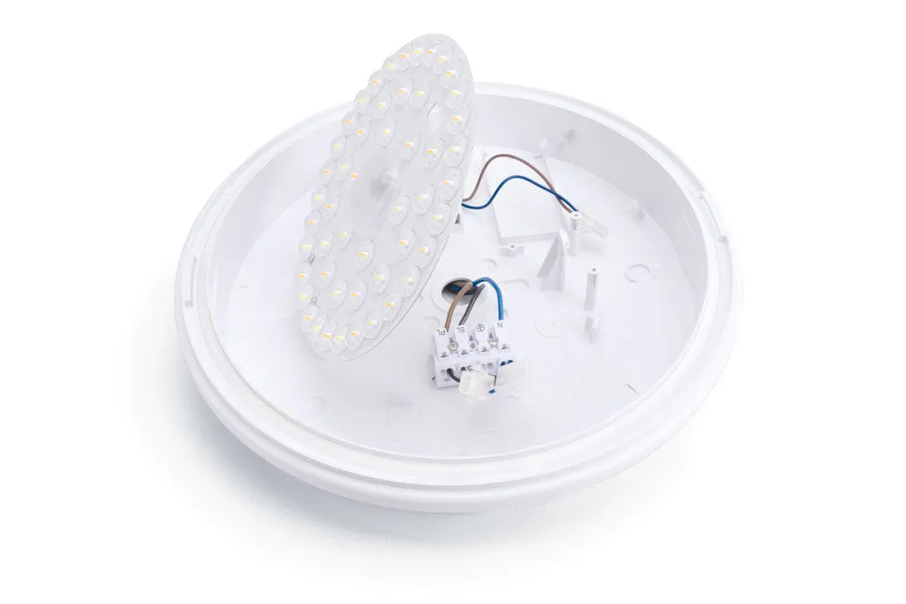 Integral ILBHA073 Tough Shell Pro Bulkhead Emergency 3Hr And Microwave Sensor 325mm Dia IP65 10/14/18W 3000/4000/6000K IK10 110 Beam Non-Dimm White 120Lm/W