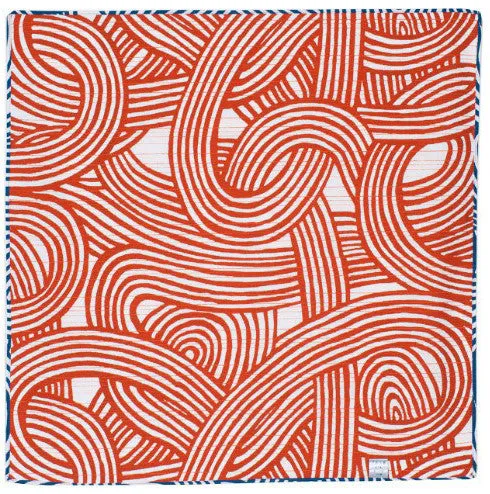 Isamonyou -  Double-Sided Dyeing Musubi Navy/Orange - Furoshiki (Japanese Wrapping Cloth)