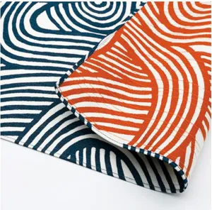 Isamonyou -  Double-Sided Dyeing Musubi Navy/Orange - Furoshiki (Japanese Wrapping Cloth)