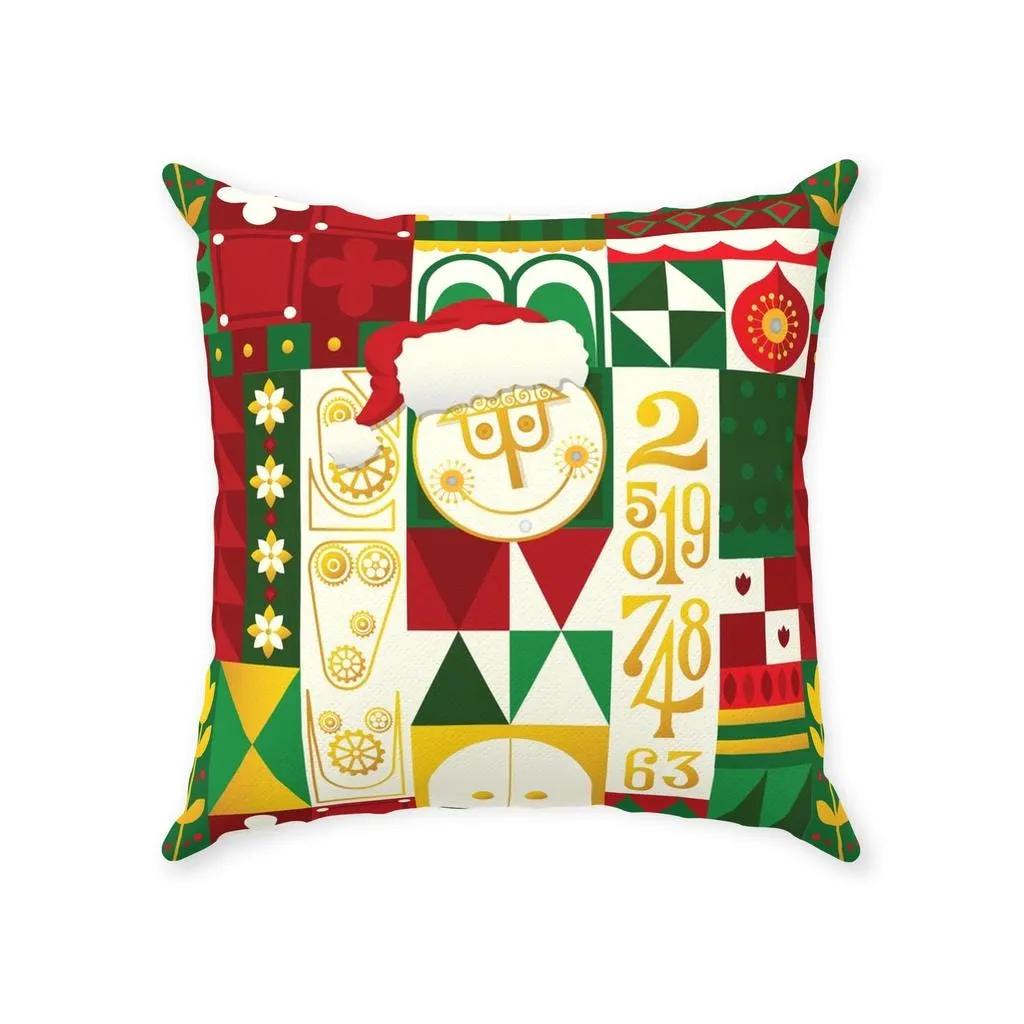 It's Small World Christmas Throw Pillow, Disneyland Christmas Stocking Stuffer, Festive Gift for Her, Gifts for Her, Decorative Pillow Cheer