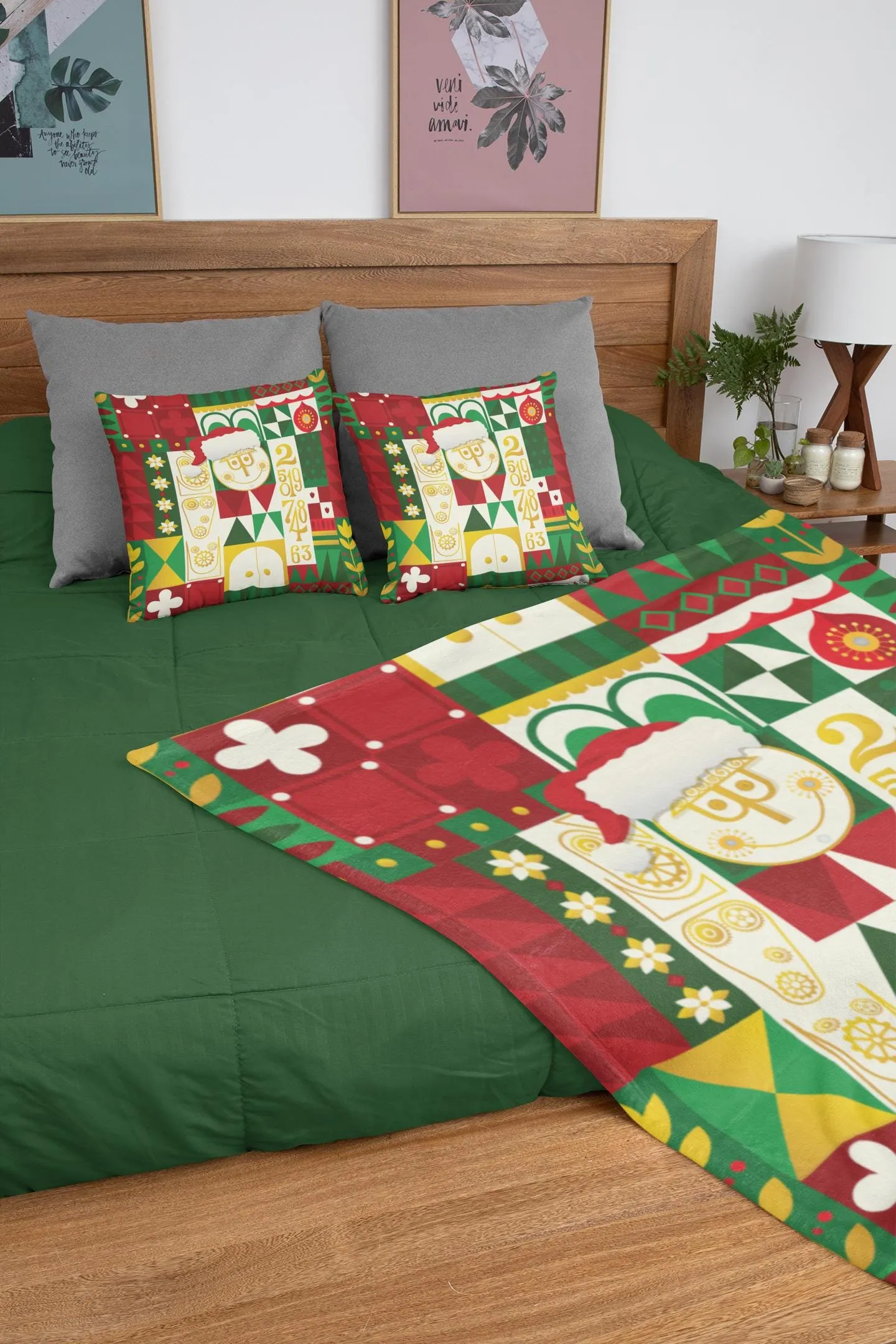 It's Small World Christmas Throw Pillow, Disneyland Christmas Stocking Stuffer, Festive Gift for Her, Gifts for Her, Decorative Pillow Cheer