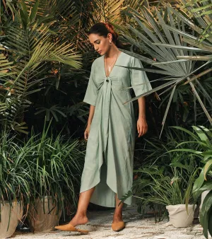 Khara Kapas   -   Here And Now Mint dress with front knot - Another Day in Paradise