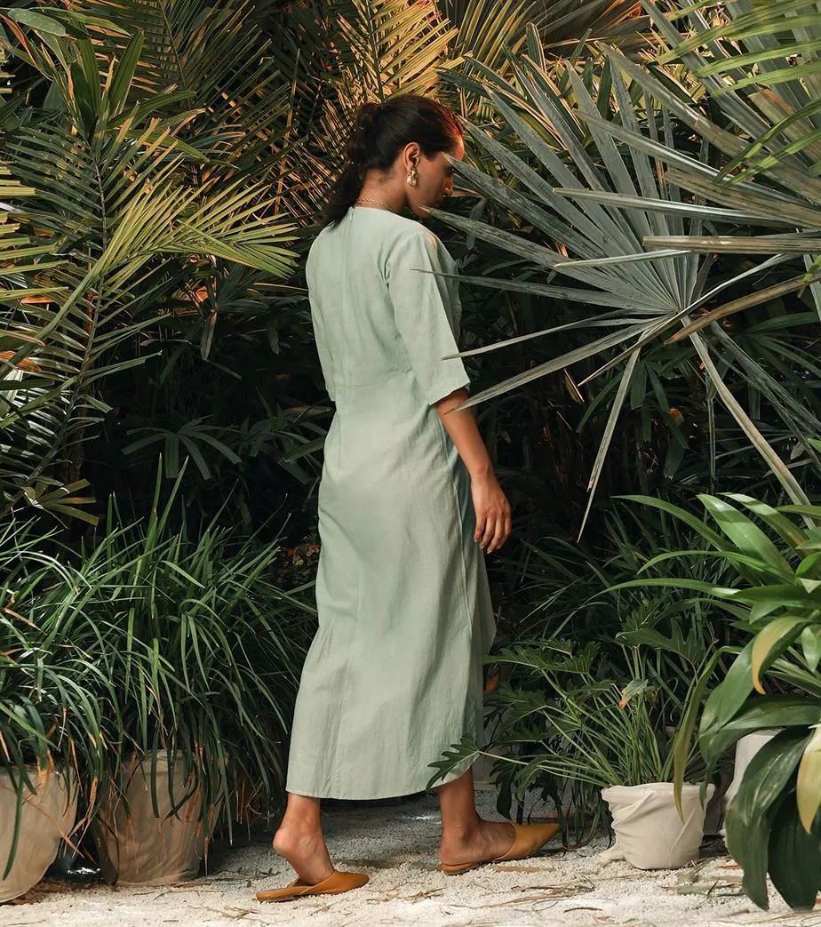 Khara Kapas   -   Here And Now Mint dress with front knot - Another Day in Paradise