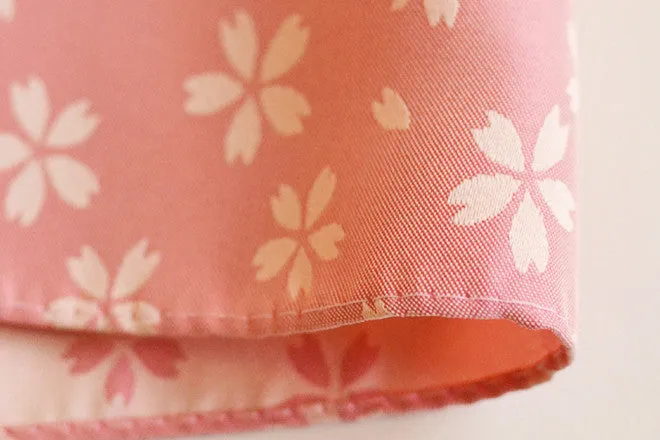 Kirara - Sakura -Double-Sided Dyeing Furoshiki - Pink/Cream - 48 x 48 cm
