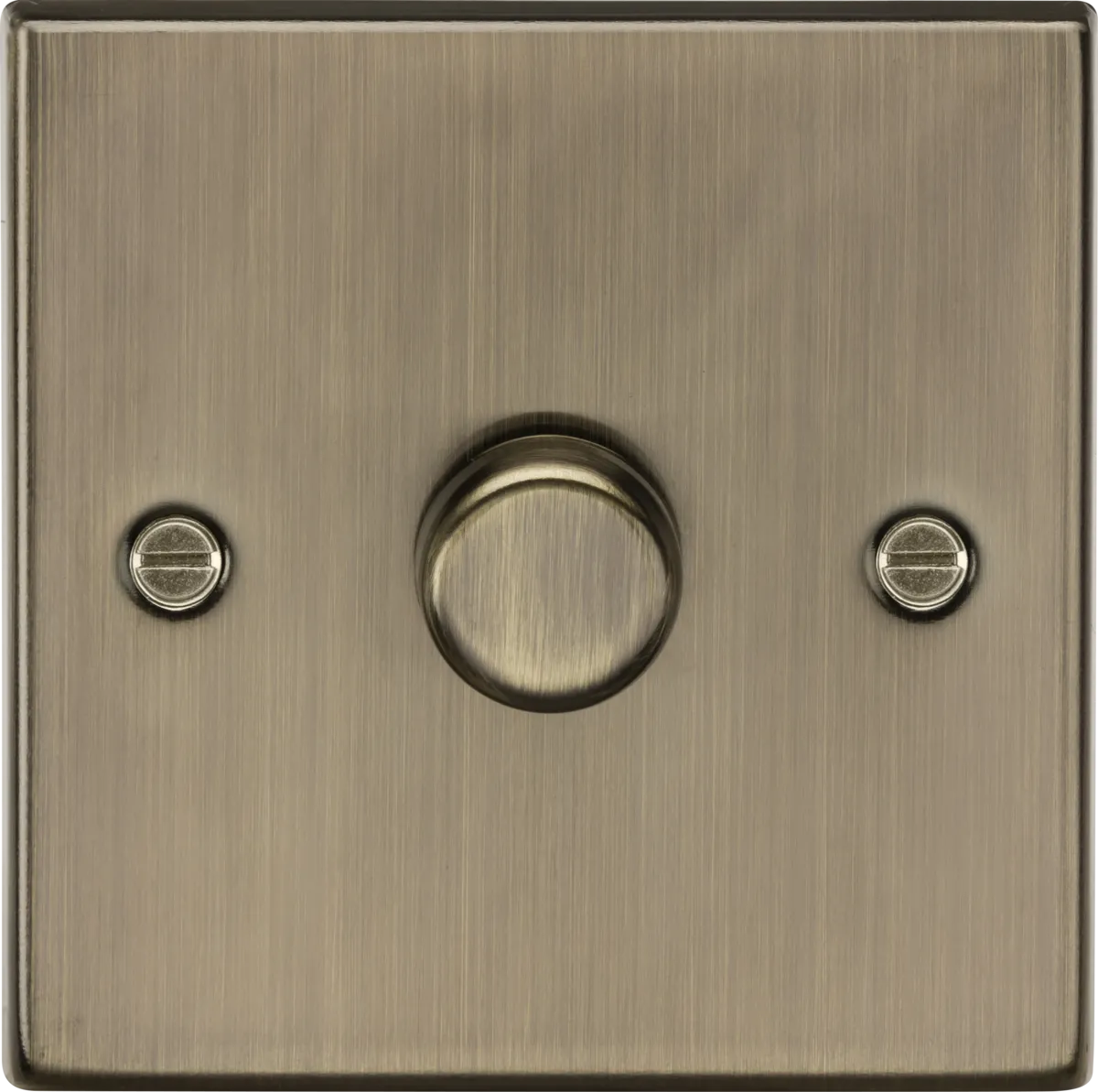 Knightsbridge CS2191AB Square Edge 1G 2-Way 10-200W (5-150W LED) Intelligent Dimmer - Antique Brass