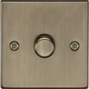 Knightsbridge CS2191AB Square Edge 1G 2-Way 10-200W (5-150W LED) Intelligent Dimmer - Antique Brass