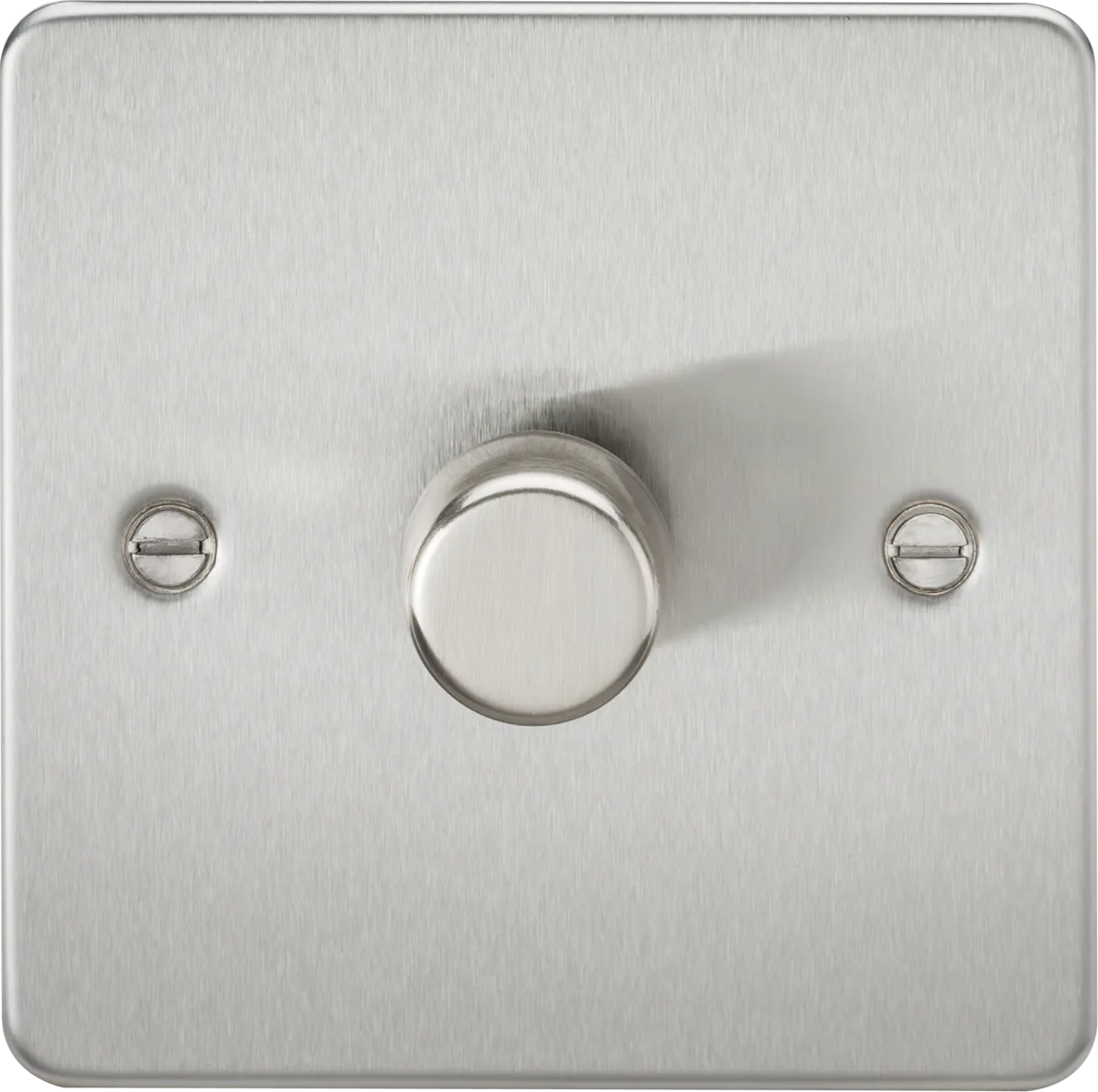 Knightsbridge FP2191BC Flat Plate 1G 2-Way 10-200W (5-150W LED) Intelligent Dimmer - Brushed Chrome