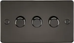 Knightsbridge FP2193GM Flat Plate 3G 2-Way 10-200W (5-150W LED) Intelligent Dimmer - Gunmetal