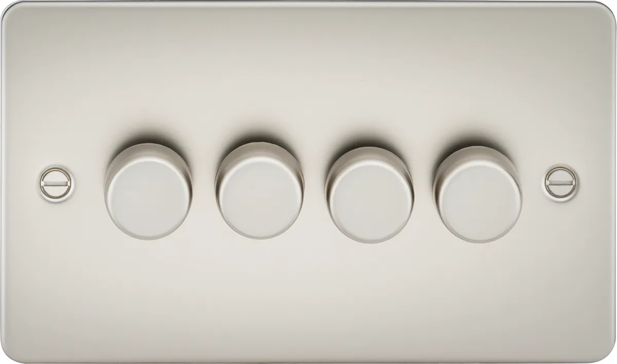 Knightsbridge FP2194PL Flat Plate 4G 2-Way 10-200W (5-150W LED) Intelligent Dimmer - Pearl