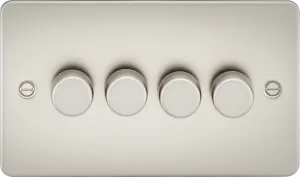 Knightsbridge FP2194PL Flat Plate 4G 2-Way 10-200W (5-150W LED) Intelligent Dimmer - Pearl