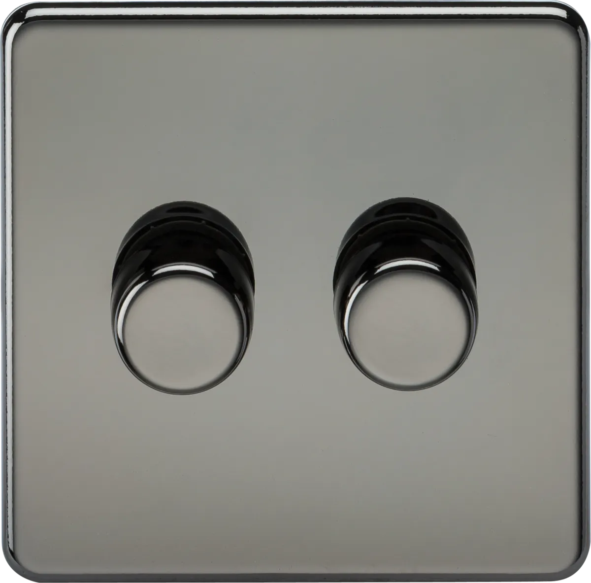 Knightsbridge SF2192BN Screwless 2G 2-Way 10-200W (5-150W LED) Intelligent Dimmer - Black Nickel
