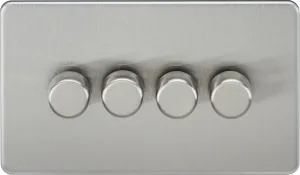 Knightsbridge SF2194BC Screwless 4G 2-Way 10-200W (5-150W LED) Intelligent Dimmer - Brushed Chrome