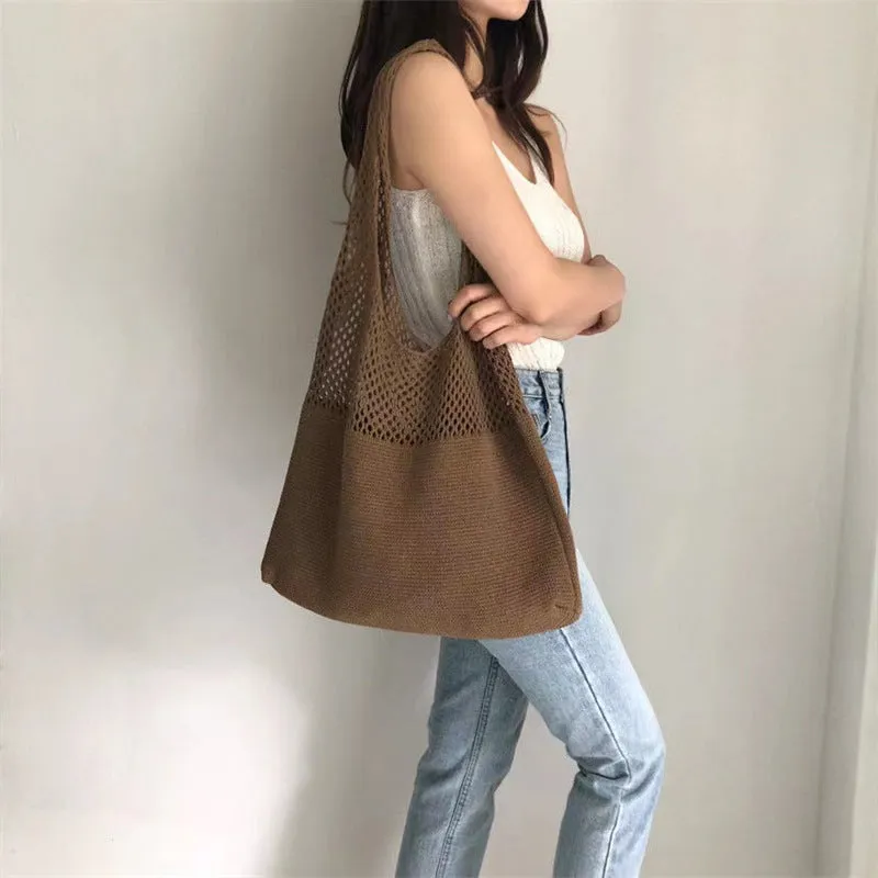 Knitted Fashion Vintage Large Capacity Totes Shoulder Bags