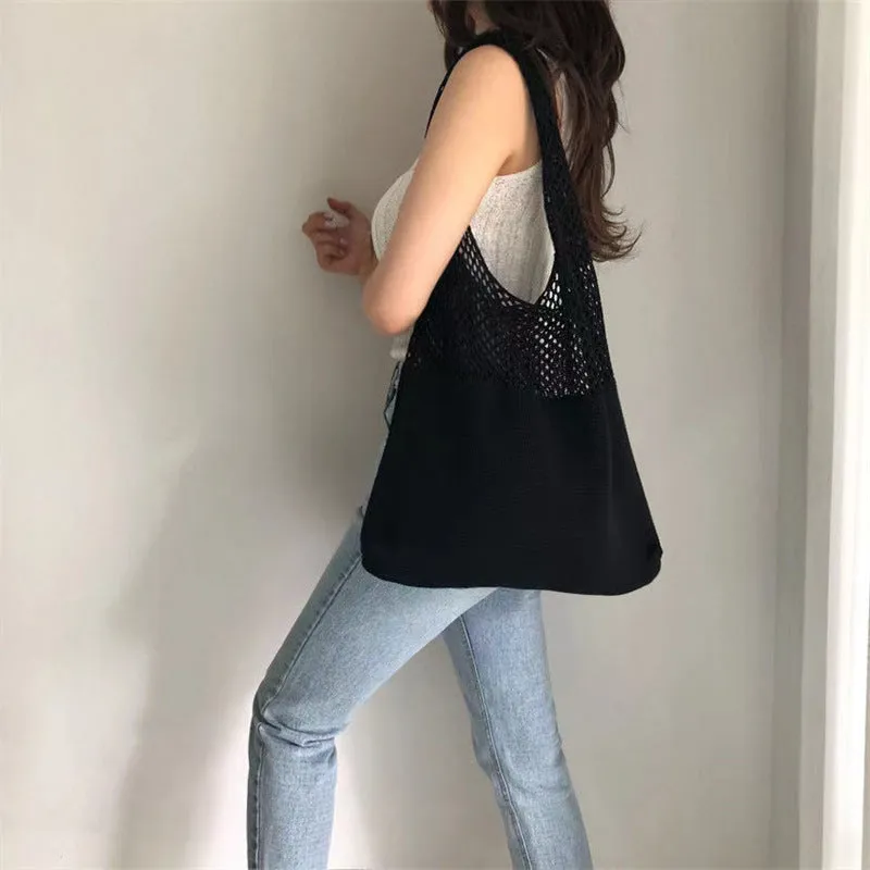 Knitted Fashion Vintage Large Capacity Totes Shoulder Bags